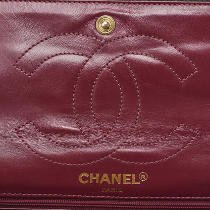 CHANEL Lambskin Matelasse 25cm Paris Limited Double Flap Shoulder Bag Black Gold-Tone Hardware, Pre-Owned