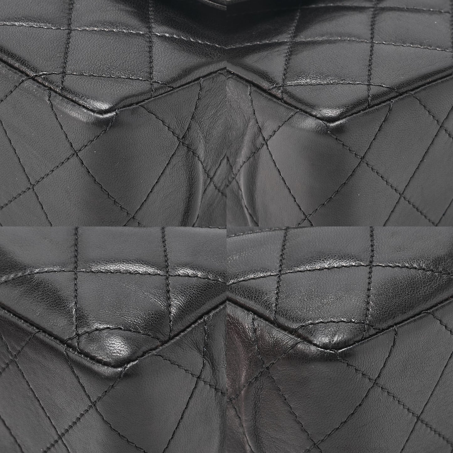 CHANEL Lambskin Matelasse 25cm Paris Limited Double Flap Shoulder Bag Black Gold-Tone Hardware, Pre-Owned