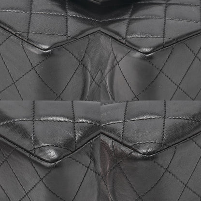 CHANEL Lambskin Matelasse 25cm Paris Limited Double Flap Shoulder Bag Black Gold-Tone Hardware, Pre-Owned