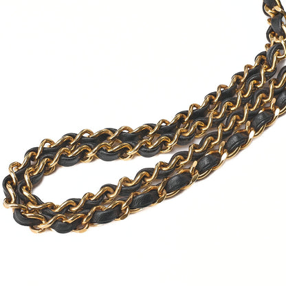 CHANEL Lambskin Matelasse 25cm Paris Limited Double Flap Shoulder Bag Black Gold-Tone Hardware, Pre-Owned