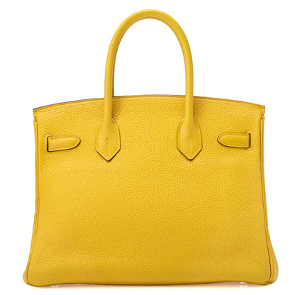 HERMES バーキン30 ハンドバッグ トライヨン ジョーヌ シルバー金具, 中古品
