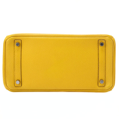 HERMES バーキン30 ハンドバッグ トライヨン ジョーヌ シルバー金具, 中古品