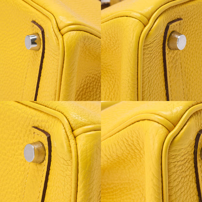 HERMES バーキン30 ハンドバッグ トライヨン ジョーヌ シルバー金具, 中古品