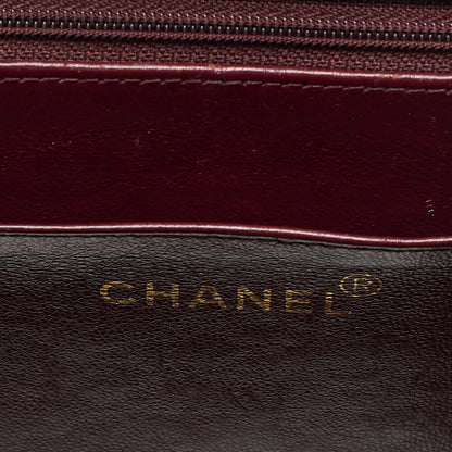 CHANEL Chain Shoulder Bag Deca Matelasse 34cm Single Flap Lambskin Black Gold-Tone Hardware, Pre-Owned