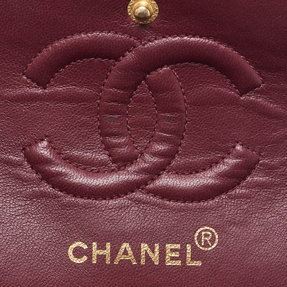シャネル チェーンショルダーバッグ マトラッセ23cm ダブルフラップ ラムスキン 黒 ゴールド金具 中古