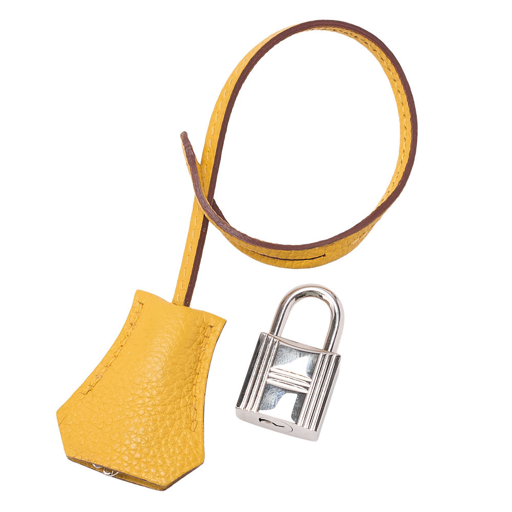 HERMES バーキン30 ハンドバッグ トライヨン ジョーヌ シルバー金具, 中古品