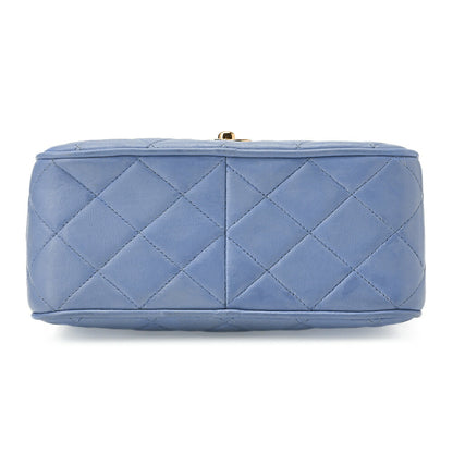 CHANEL Matelasse Coco Mark with Fringe Bijou Chain Shoulder Lambskin Light Blue Gold-Tone Hardware, Pre-Owned
