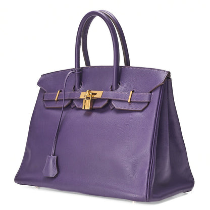 HERMES バーキン35 ハンドバッグ エプソン アイリス（パープル）ゴールド金具 中古品