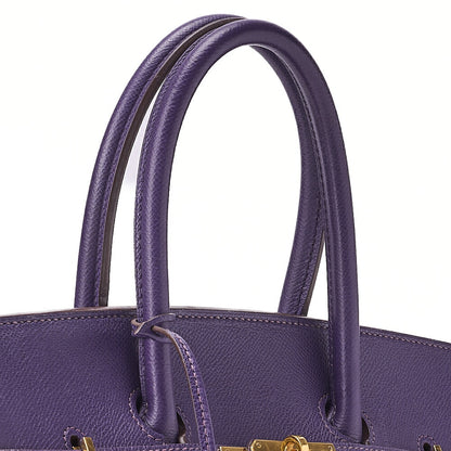 HERMES バーキン35 ハンドバッグ エプソン アイリス（パープル）ゴールド金具 中古品