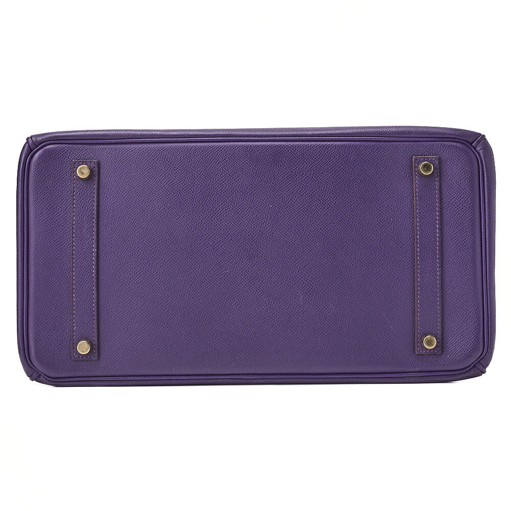 HERMES バーキン35 ハンドバッグ エプソン アイリス（パープル）ゴールド金具 中古品