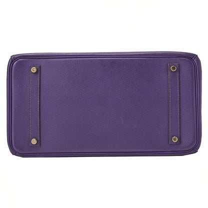 HERMES バーキン35 ハンドバッグ エプソン アイリス（パープル）ゴールド金具 中古品