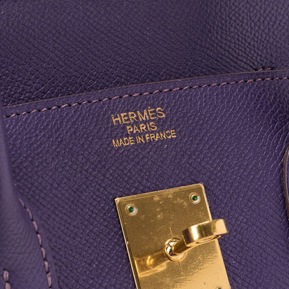 HERMES バーキン35 ハンドバッグ エプソン アイリス（パープル）ゴールド金具 中古品