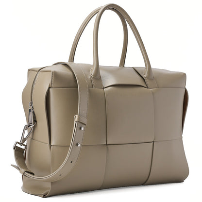 BOTTEGA VENETA Bottega Calf Intrecciato Zaarco 2way Taupe Silver-Tone Hardware, Pre-Owned