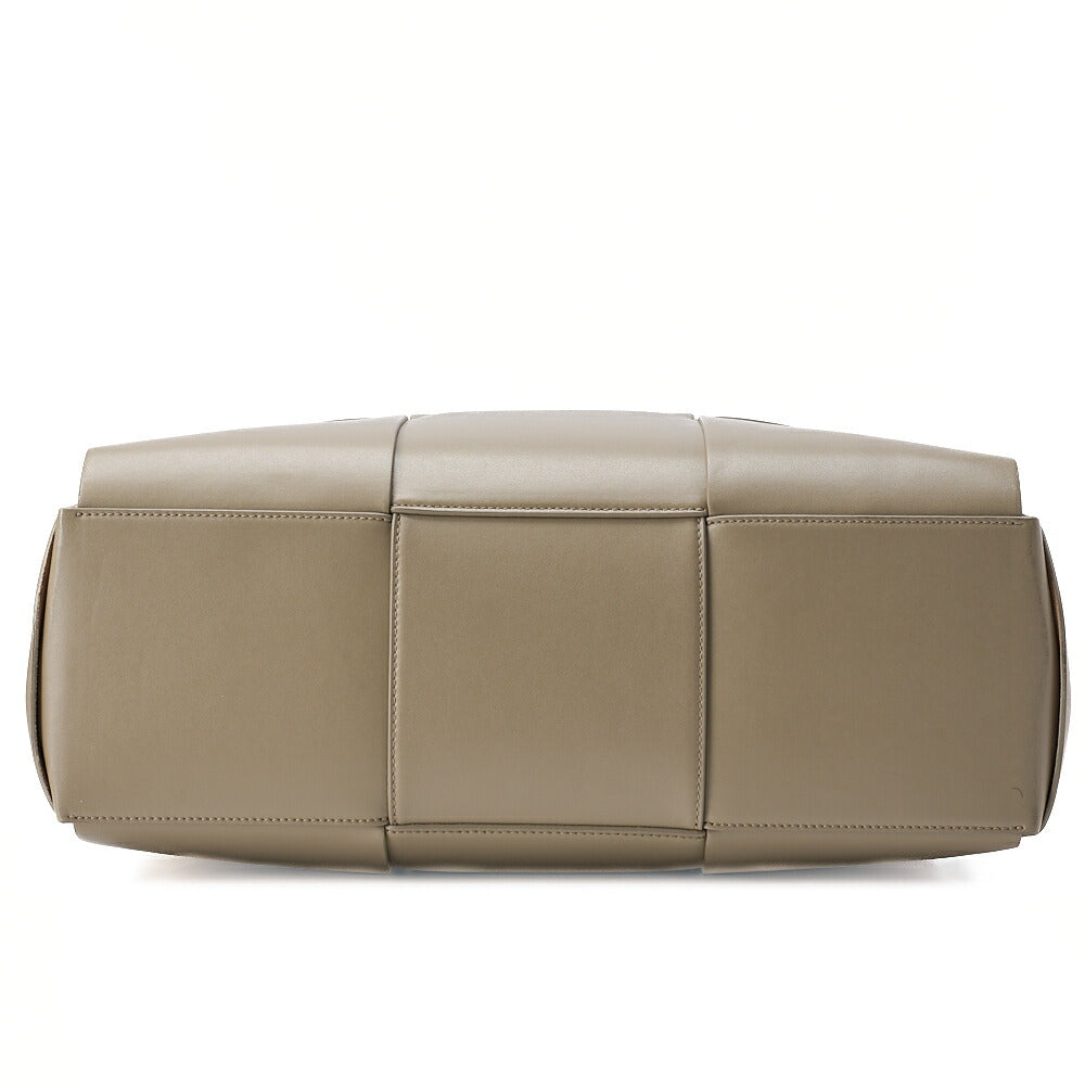 BOTTEGA VENETA Bottega Calf Intrecciato Zaarco 2way Taupe Silver-Tone Hardware, Pre-Owned