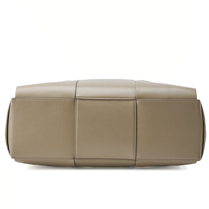 BOTTEGA VENETA Bottega Calf Intrecciato Zaarco 2way Taupe Silver-Tone Hardware, Pre-Owned
