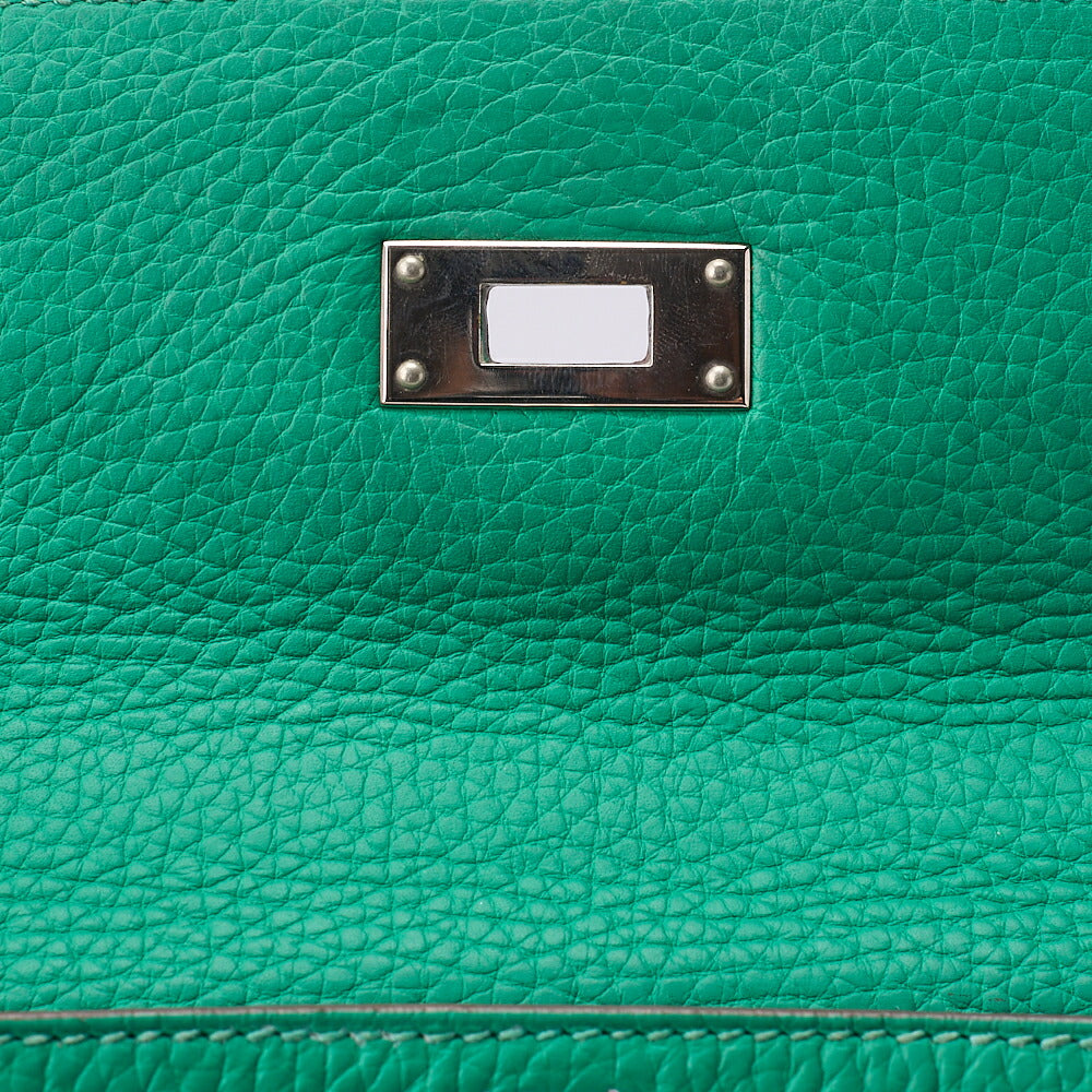 HERMES ケリー 32 ハンドバッグ 内縫い トリヨン 2WAY グリーン シルバー金具 中古品
