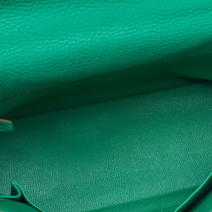 HERMES ケリー 32 ハンドバッグ 内縫い トリヨン 2WAY グリーン シルバー金具 中古品