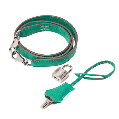 HERMES ケリー 32 ハンドバッグ 内縫い トリヨン 2WAY グリーン シルバー金具 中古品