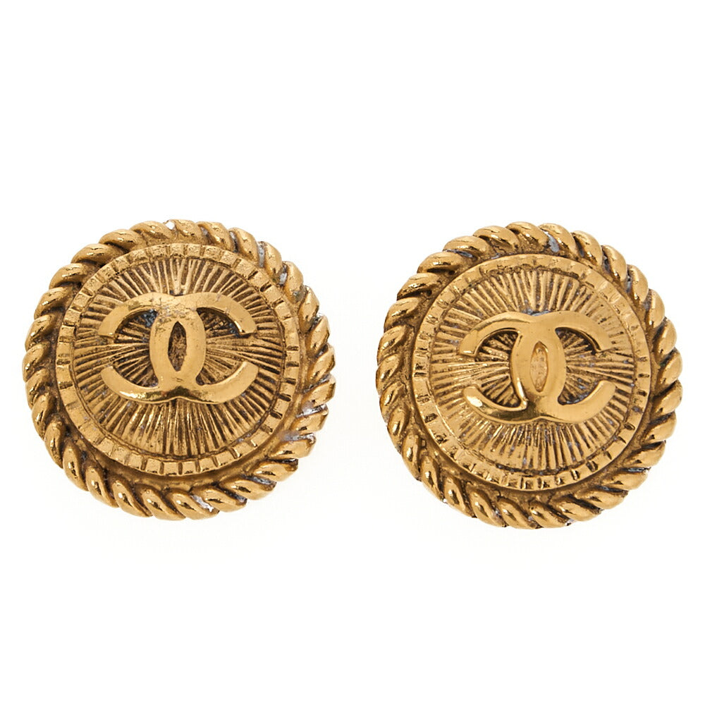 CHANEL Coco Mark Earrings GP Gold (Gold Plated) Gold-Tone Hardware, Pre-Owned