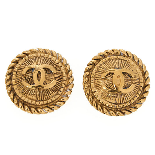 CHANEL Coco Mark Earrings GP Gold (Gold Plated) Gold-Tone Hardware, Pre-Owned