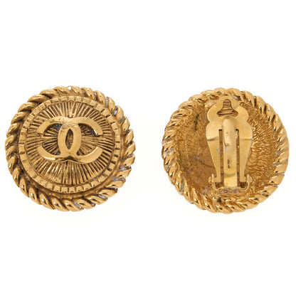 CHANEL Coco Mark Earrings GP Gold (Gold Plated) Gold-Tone Hardware, Pre-Owned