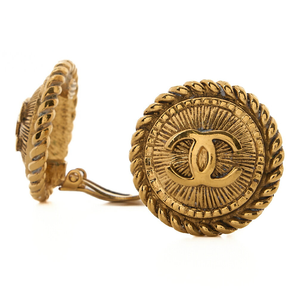 CHANEL Coco Mark Earrings GP Gold (Gold Plated) Gold-Tone Hardware, Pre-Owned