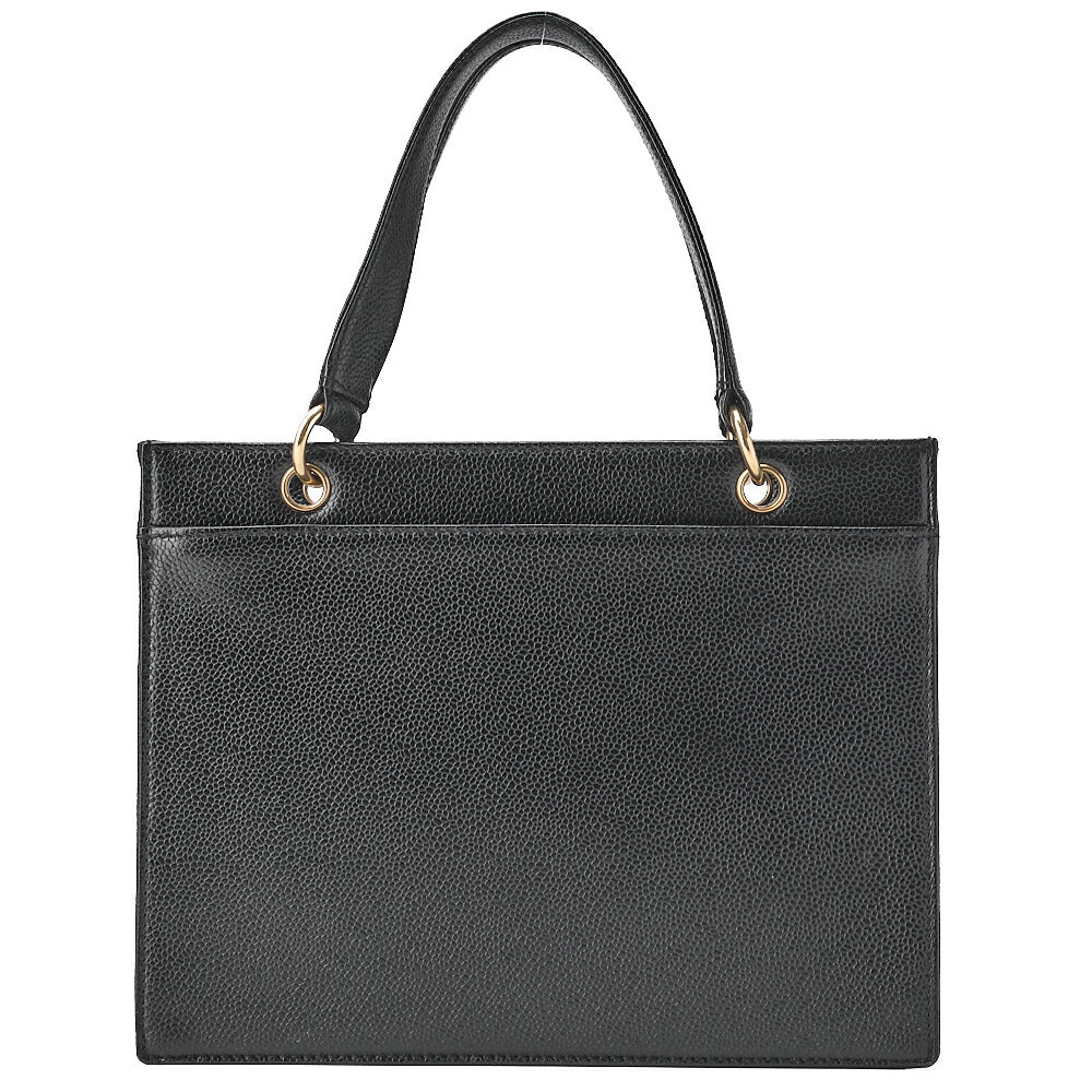 シャネル キャビアスキン 2.55 ターンロック ハンドバッグ ブラック ゴールド金具、中古
