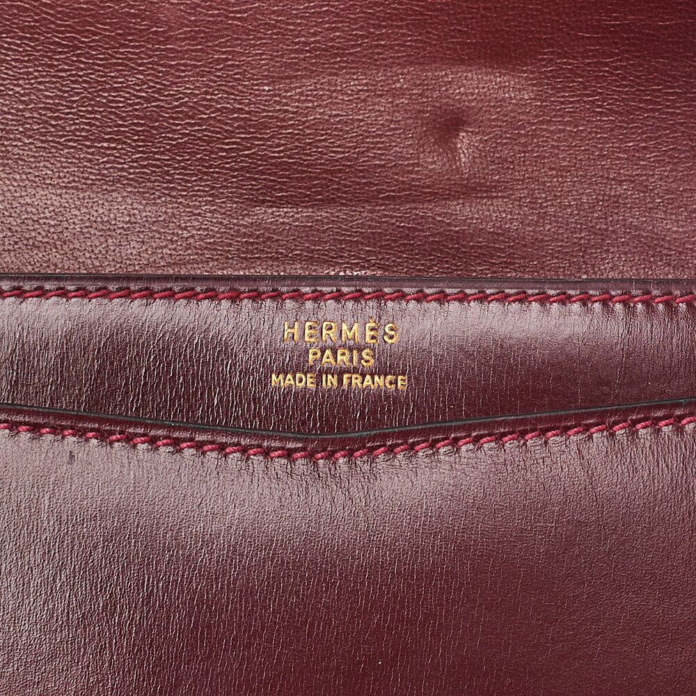 エルメス HERMES リディ Vフラップ ボックスカーフ ショルダーバッグ ルージュアッシュ ゴールド金具 中古品