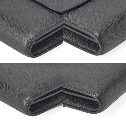 HERMES コンスタンス ロング バイフォールドウォレット エプソン ブラック シルバー金具 中古品
