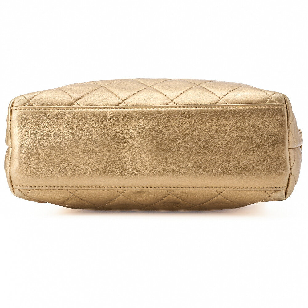 CHANEL Lambskin Matelasse Upper Coco Mark Shoulder Bag Gold Gold-Tone Hardware, Pre-Owned