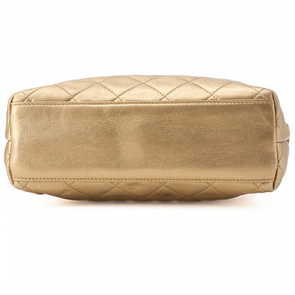 CHANEL Lambskin Matelasse Upper Coco Mark Shoulder Bag Gold Gold-Tone Hardware, Pre-Owned