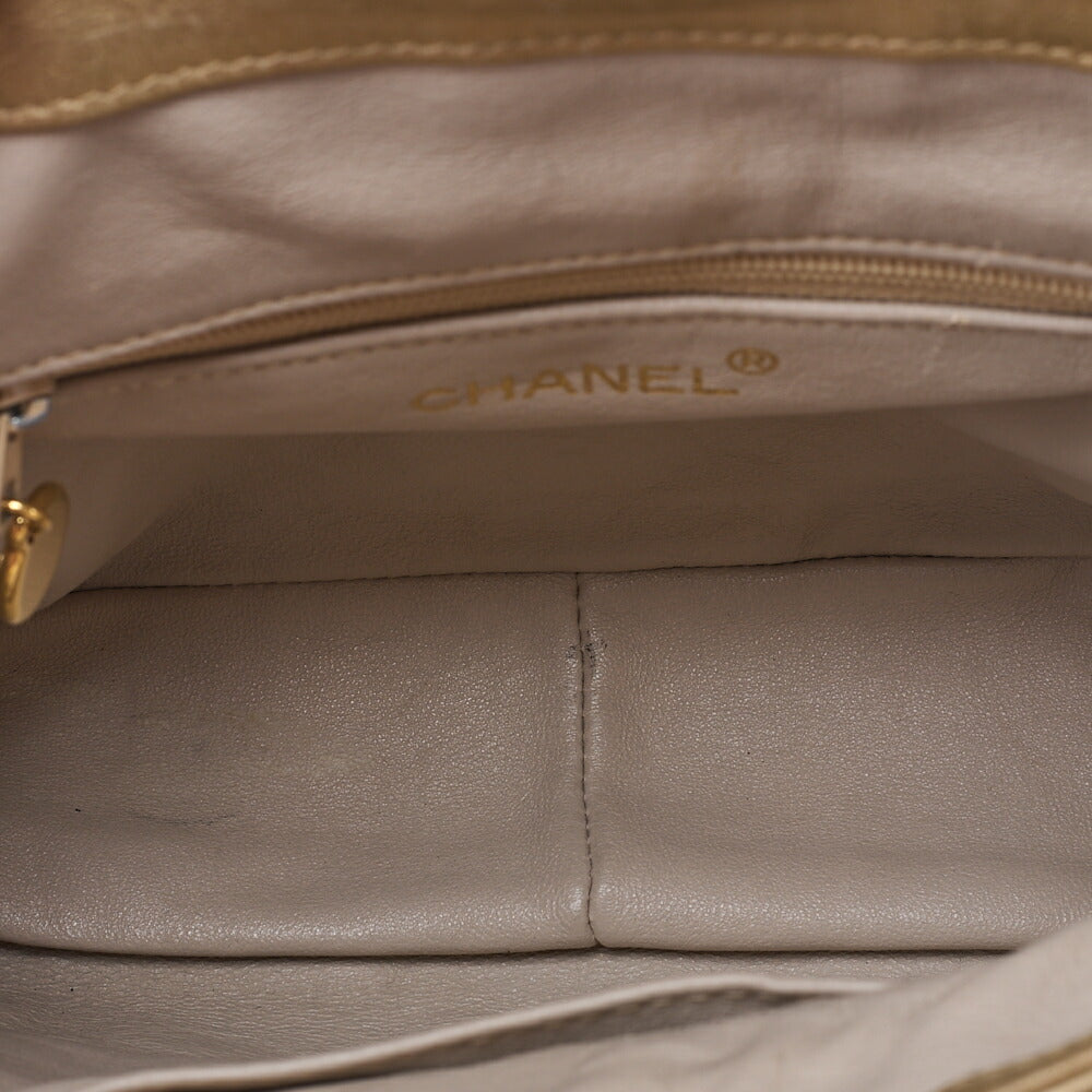CHANEL Lambskin Matelasse Upper Coco Mark Shoulder Bag Gold Gold-Tone Hardware, Pre-Owned