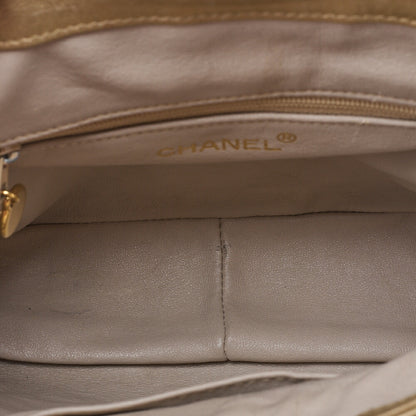 CHANEL Lambskin Matelasse Upper Coco Mark Shoulder Bag Gold Gold-Tone Hardware, Pre-Owned