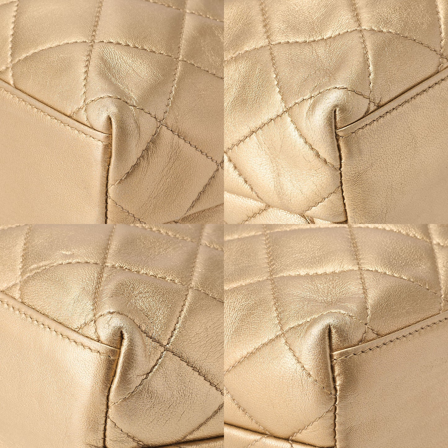 CHANEL Lambskin Matelasse Upper Coco Mark Shoulder Bag Gold Gold-Tone Hardware, Pre-Owned