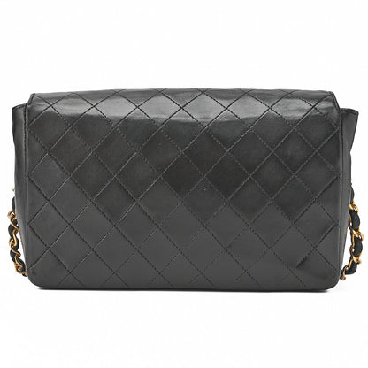 CHANEL Chain Shoulder Bag Mini Matelasse Circle Coco Lambskin Black Gold-Tone Hardware, Pre-Owned