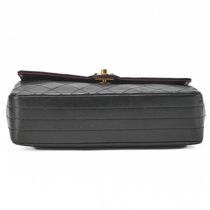 CHANEL Chain Shoulder Bag Mini Matelasse Circle Coco Lambskin Black Gold-Tone Hardware, Pre-Owned