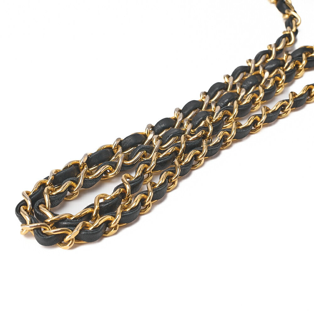 CHANEL Chain Shoulder Bag Mini Matelasse Circle Coco Lambskin Black Gold-Tone Hardware, Pre-Owned