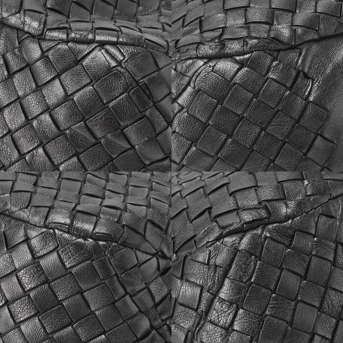 BOTTEGA VENETA Bottega Veneta Shoulder Bag Intrecciato Campana Lambskin Black Silver-Tone Hardware, Pre-Owned