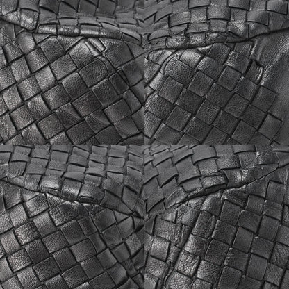 BOTTEGA VENETA Bottega Veneta Shoulder Bag Intrecciato Campana Lambskin Black Silver-Tone Hardware, Pre-Owned