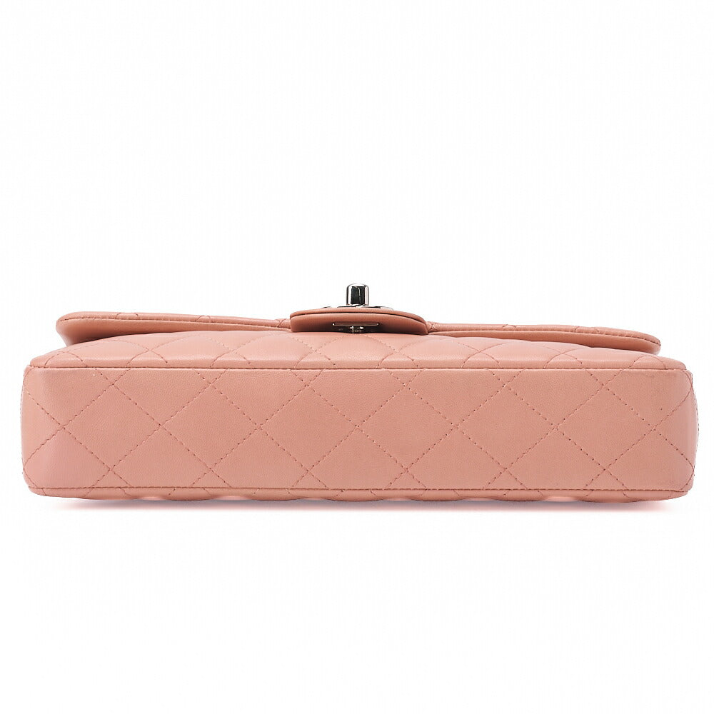 CHANEL ラムスキン マトラッセ シングルチェーンショルダー ピンク シルバー金具 中古品