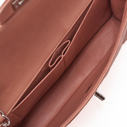 CHANEL ラムスキン マトラッセ シングルチェーンショルダー ピンク シルバー金具 中古品