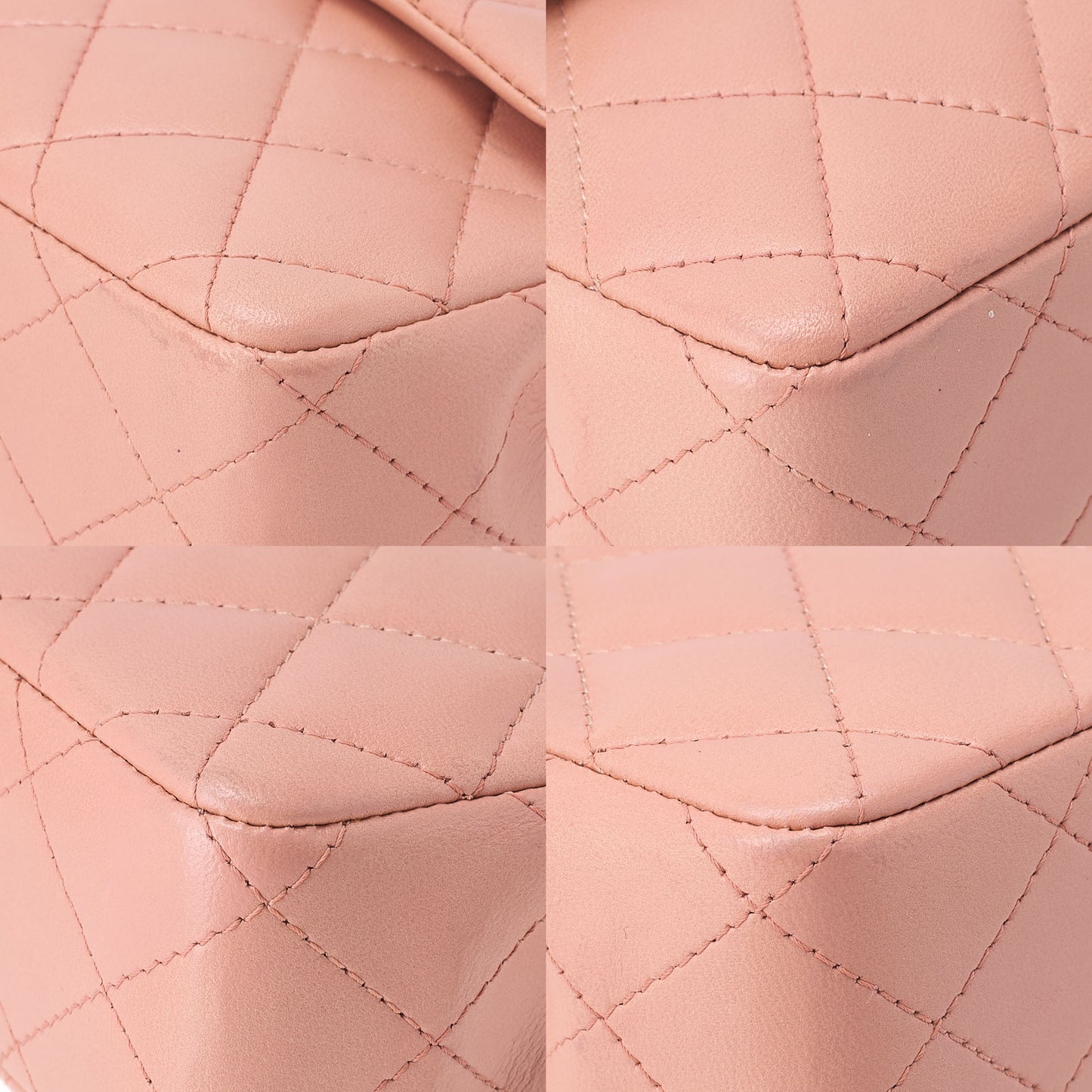CHANEL ラムスキン マトラッセ シングルチェーンショルダー ピンク シルバー金具 中古品