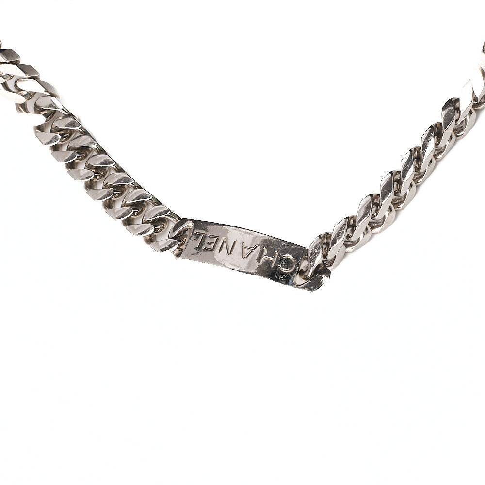 CHANEL Chain Handbag Matelasse Cocomark Lambskin Black Silver-Tone Hardware, Pre-Owned