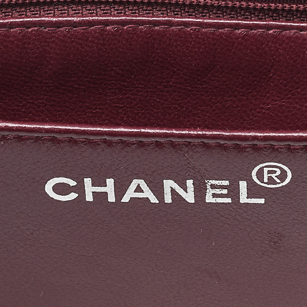 CHANEL Chain Handbag Matelasse Cocomark Lambskin Black Silver-Tone Hardware, Pre-Owned