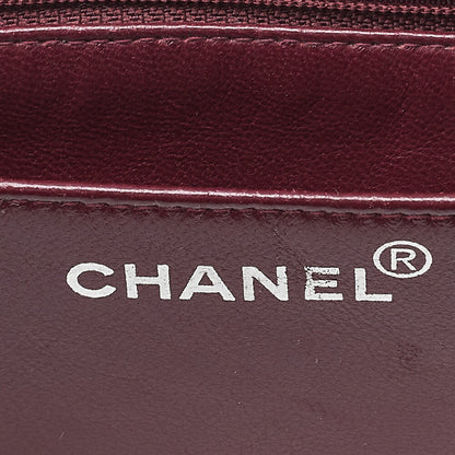 CHANEL Chain Handbag Matelasse Cocomark Lambskin Black Silver-Tone Hardware, Pre-Owned
