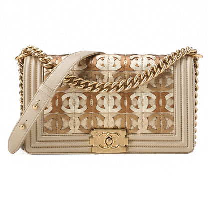 CHANEL ボーイシャネル ボーイシャネル ドバイ限定 チェーンショルダー ラムスキン マルチカラー ゴールド金具 中古品