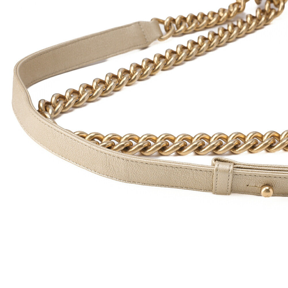 CHANEL ボーイシャネル ボーイシャネル ドバイ限定 チェーンショルダー ラムスキン マルチカラー ゴールド金具 中古品