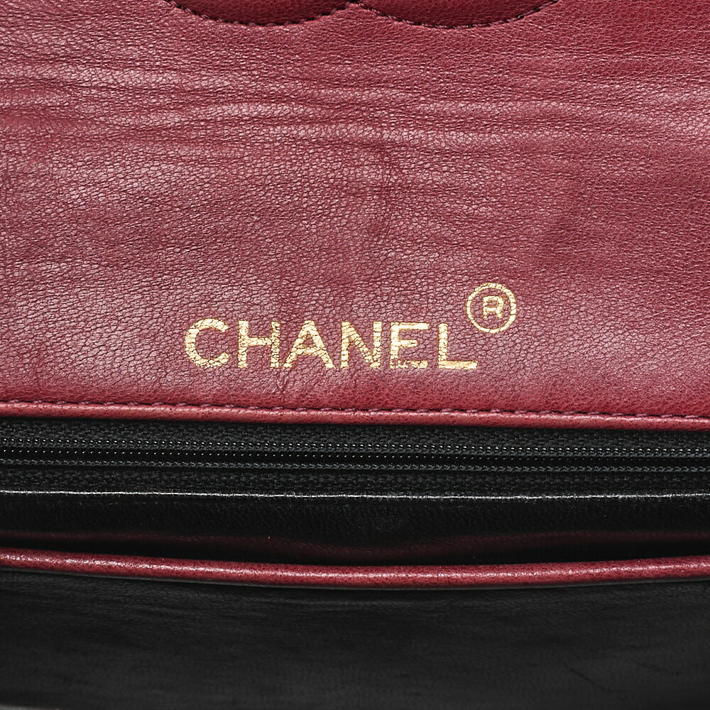 CHANEL Chain Shoulder Bag Minima Telass? 17cm Lambskin Red x Black Gold-Tone Hardware, Pre-Owned
