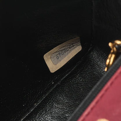 CHANEL Chain Shoulder Bag Minima Telass? 17cm Lambskin Red x Black Gold-Tone Hardware, Pre-Owned