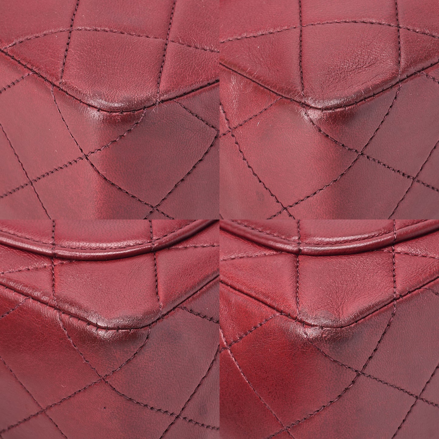CHANEL Chain Shoulder Bag Minima Telass? 17cm Lambskin Red x Black Gold-Tone Hardware, Pre-Owned